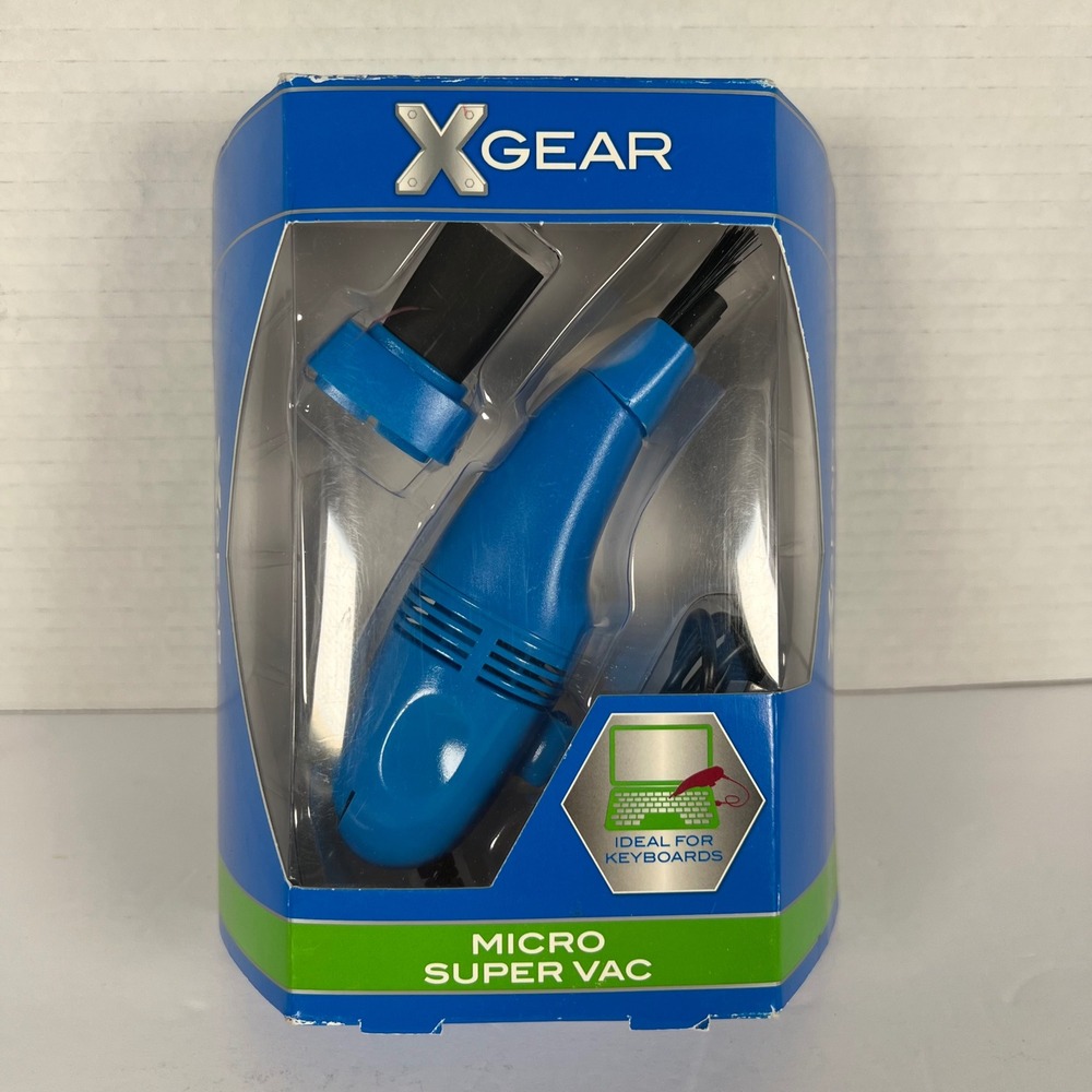 X-Gear Micro Super Vac USB Powered Keyboard Vacuum Cleaner Blue LED Light‎